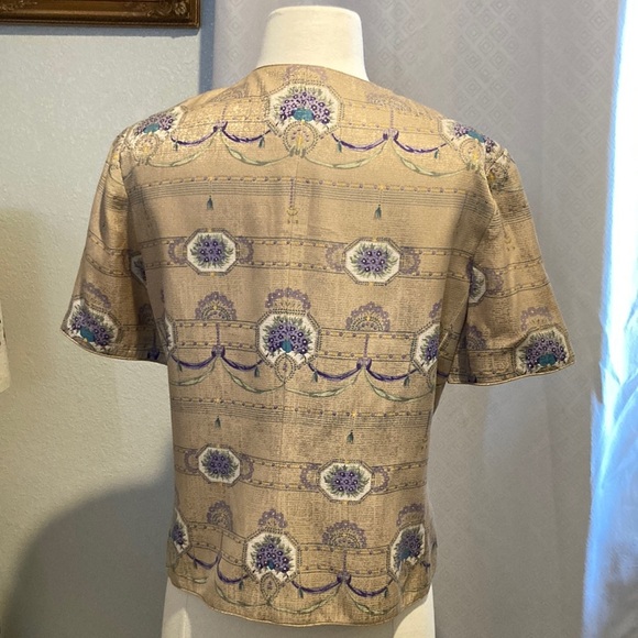 ADRIANA PAPELL VINTAJE 100%SILK BLOUSE SIZE 10P - Picture 5 of 6